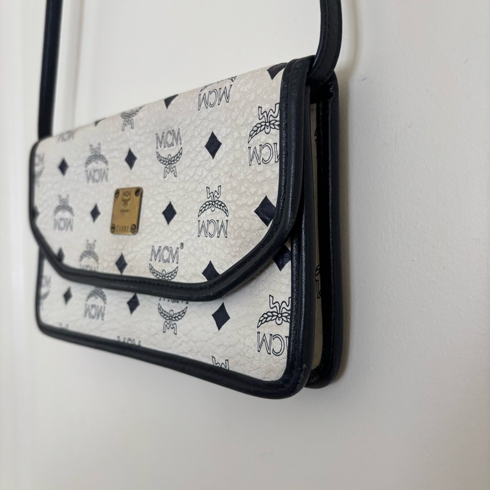 Authentic MCM Visetos Black and White Crossbody Bag- handmade in Germany - Picture 3 of 10